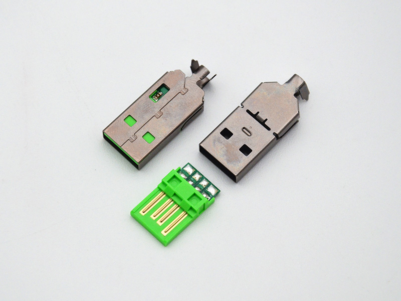 USB 2.0 AM 两件式 黑镍 小电流